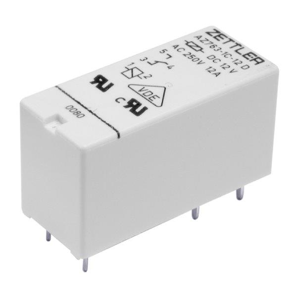Relė 12VDC; 8A; 1CO; 620Ω; Zettler