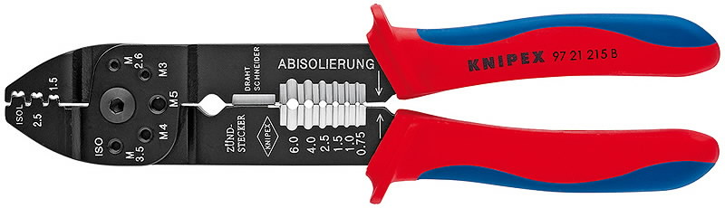 Universalios laido antgalių užspaudimo replės 0.5 - 2.5mm2, Knipex