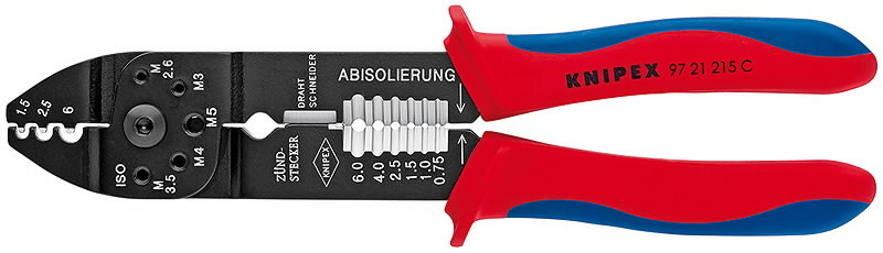 Universalios laido antgalių užspaudimo replės 0,5 - 6,0mm2, Knipex