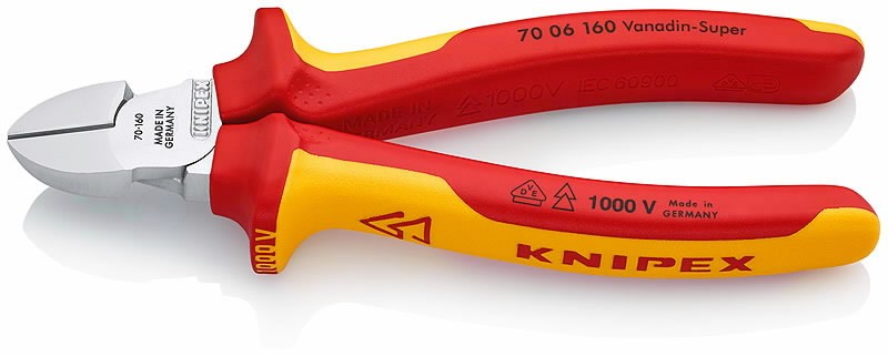 Žnyplės šoninio kirpimo 160mm VDE, Knipex
