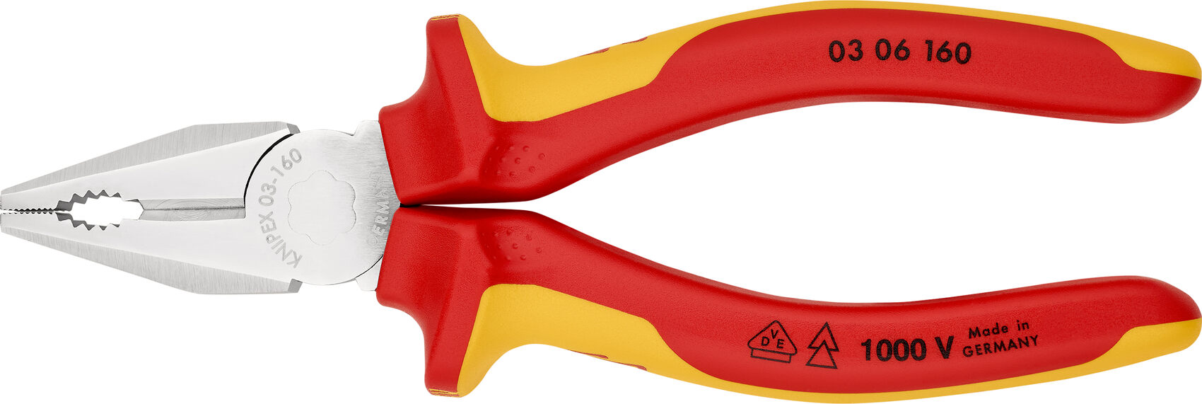 Profesionalios replės izoliuotos 03 06 160 KNIPEX 1000V 160mm