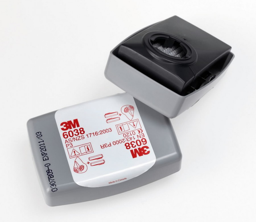 6038 P3 dalelių filtras plastikiniame dėkle, 3M