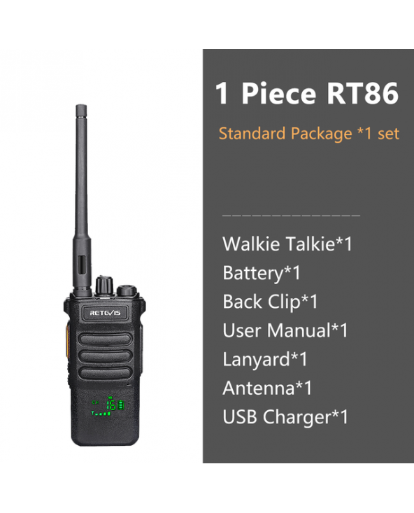 10W Retevis Walkie Talkie Long Range RT86 Walkie-talkie 1/2 vnt dvipusis radijas Galingas nešiojamas radijo komunikatorius