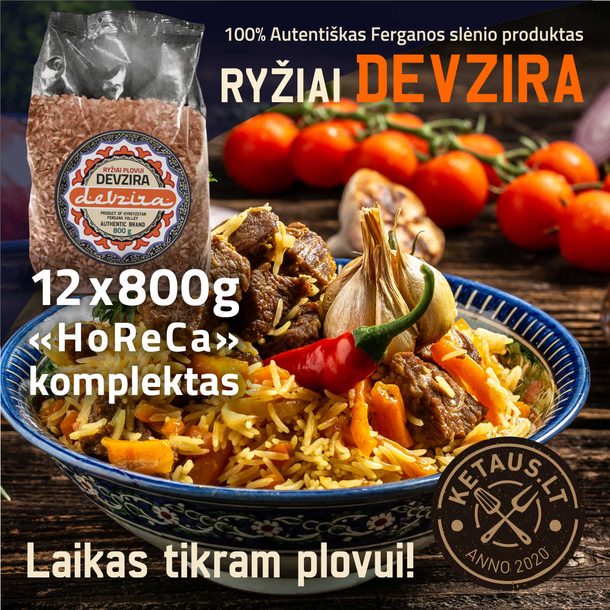 Devzira ryžiai plovui KOMPLEKTAS «HoReCa» (9,6 kg)