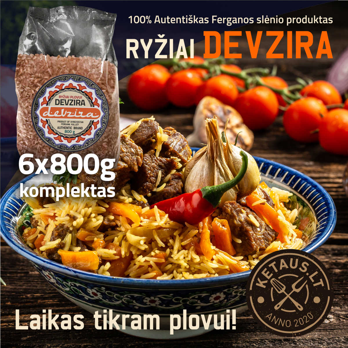 Devzira ryžiai plovui 4.8 kg (6x800g)