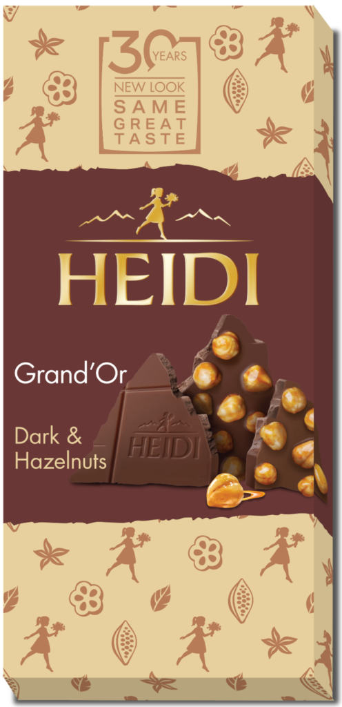 HEIDI Grand'Or juodas šokoladas su lazdyno riešutais, 100g