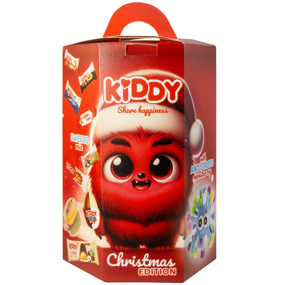 Kalėdinis rinkinys KIDDY Squishy su antistresiniu žaisliuku, 230 g.