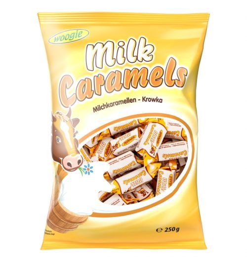 Karameliniai saldainiai WOOGIE MILK CARAMELS, 250 g