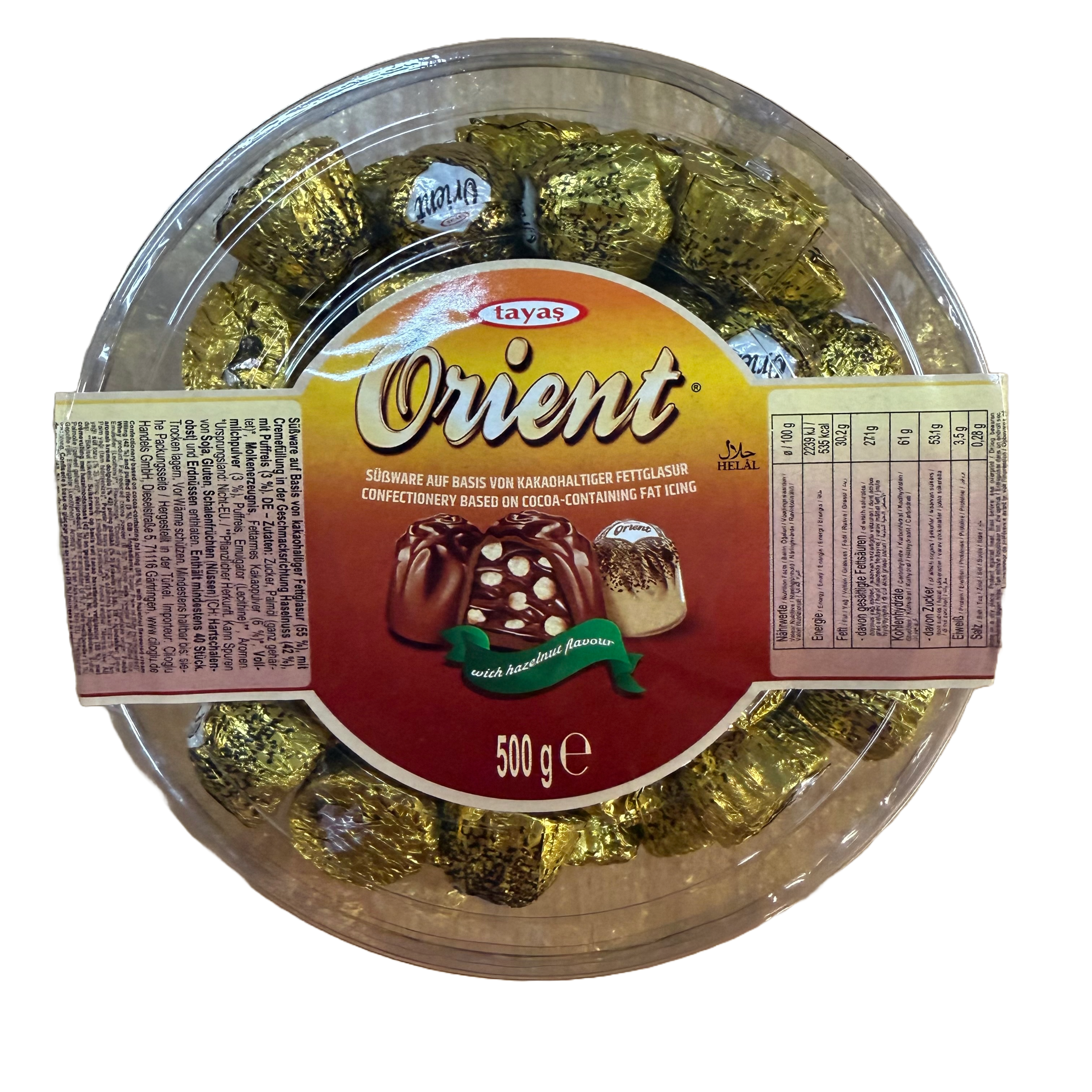 Pieninio šokolado saldainiai su riešutais ORIENT, 500 g