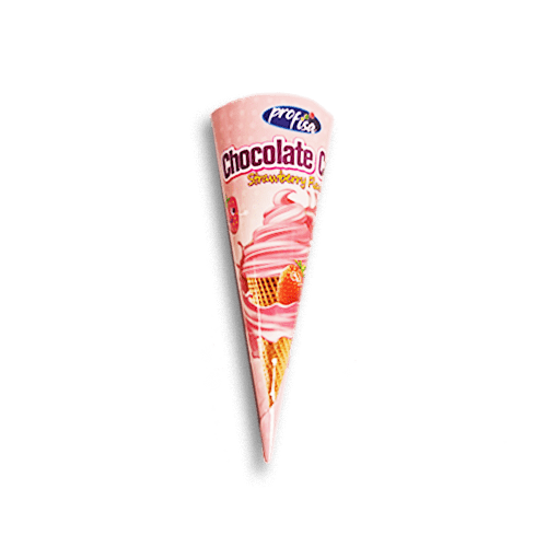 Vaflis su braškiniu įdaru Chocolate Cone