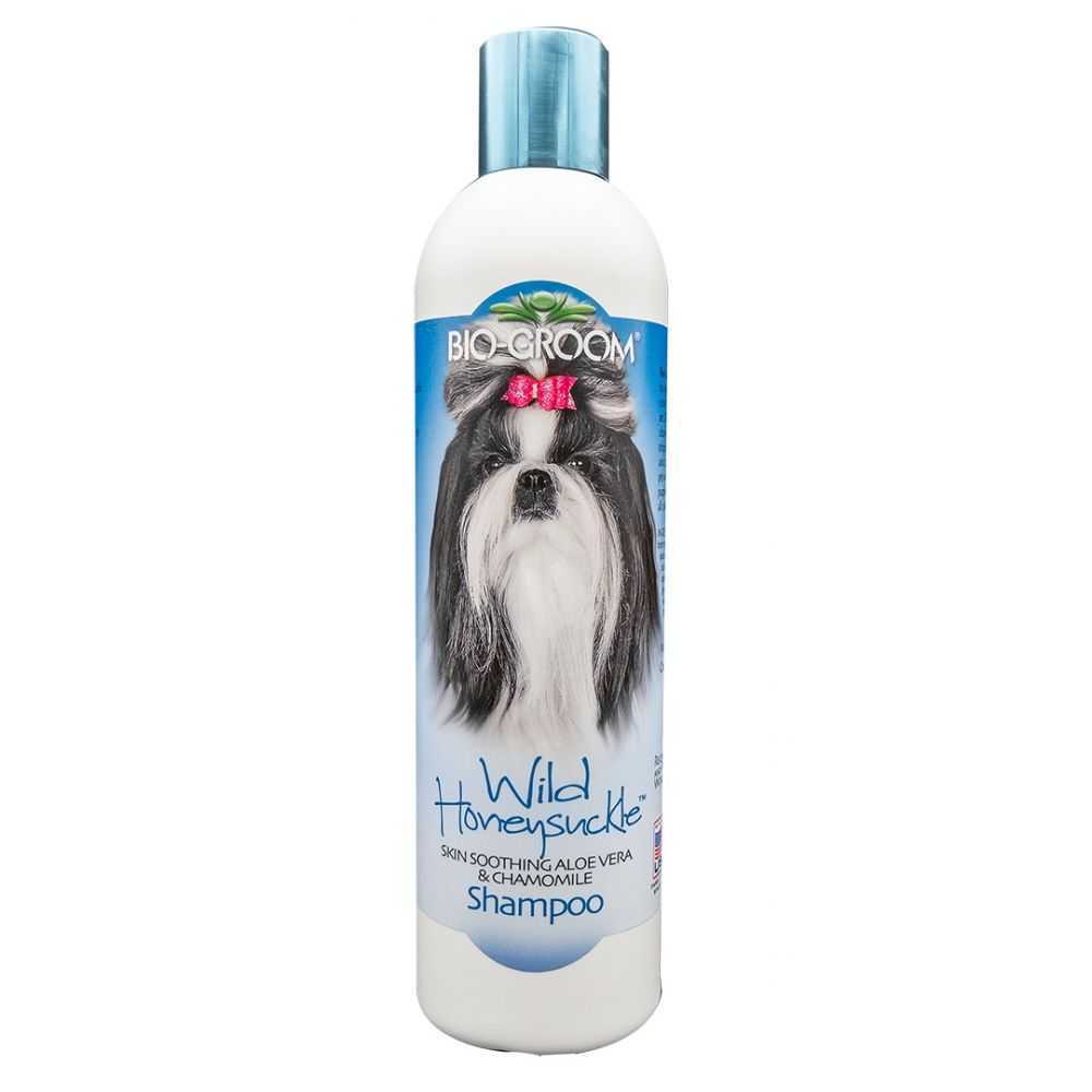 BIO-GROOM Wild Honesuckle odą raminantis alavijo ir ramunėlių šampūnas šunims ir katėms, 355ml