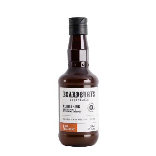 Beardburys Essentials Moisturising & Refreshing Shampoo Drėkinamasis ir gaivinamasis šampūnas, 250ml