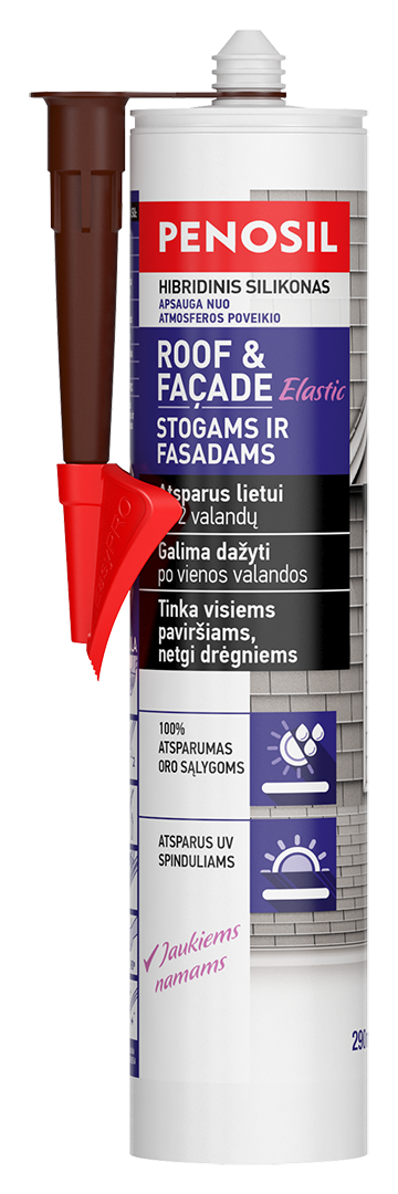 Stogų ir fasadų elastingas hermetikas PENOSIL ROOF & FASADE, rudos sp., 290 ml