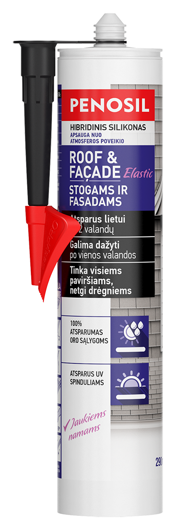 Stogų ir fasadų elastingas hermetikas PENOSIL ROOF & FASADE, juodos sp., 290 ml