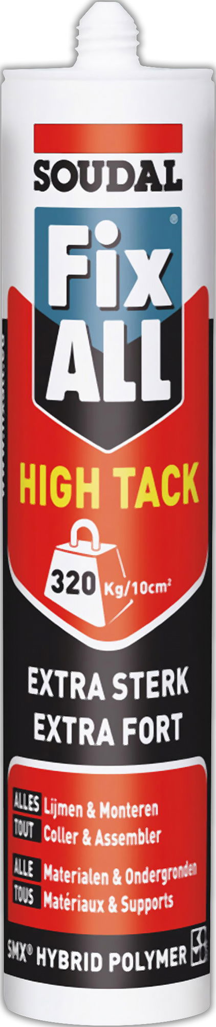 Klijuojantis hermetikas SOUDAL FIX ALL HIGH TACK, juodos sp., 290 ml