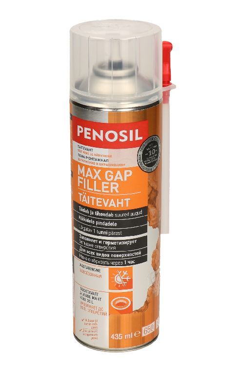 Šiaudelinės sandarinimo putos PENOSIL MAX GAP FILLER, šviesiai geltonos sp., 435 ml