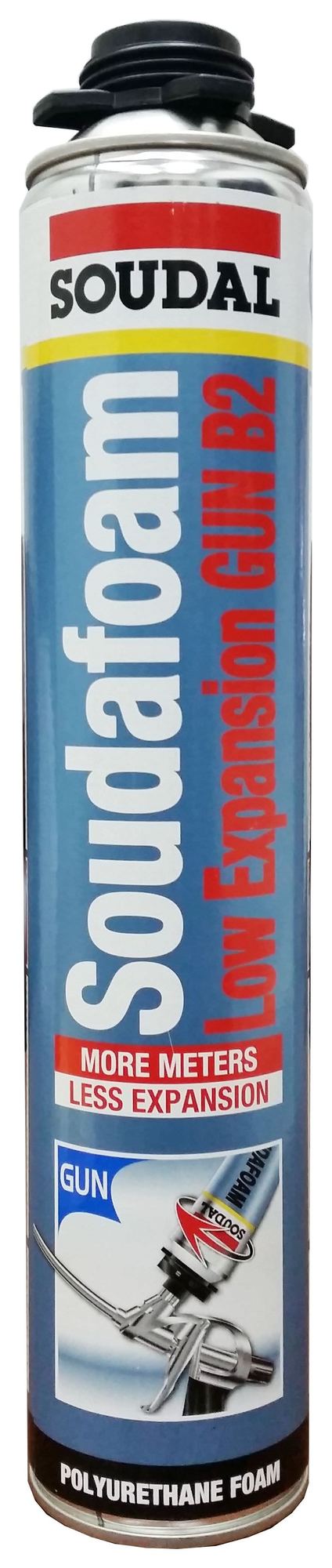 Pistoletinės montavimo putos SOUDAL SOUDAFOAM LOW EXPANSION GUN B2, 750 ml