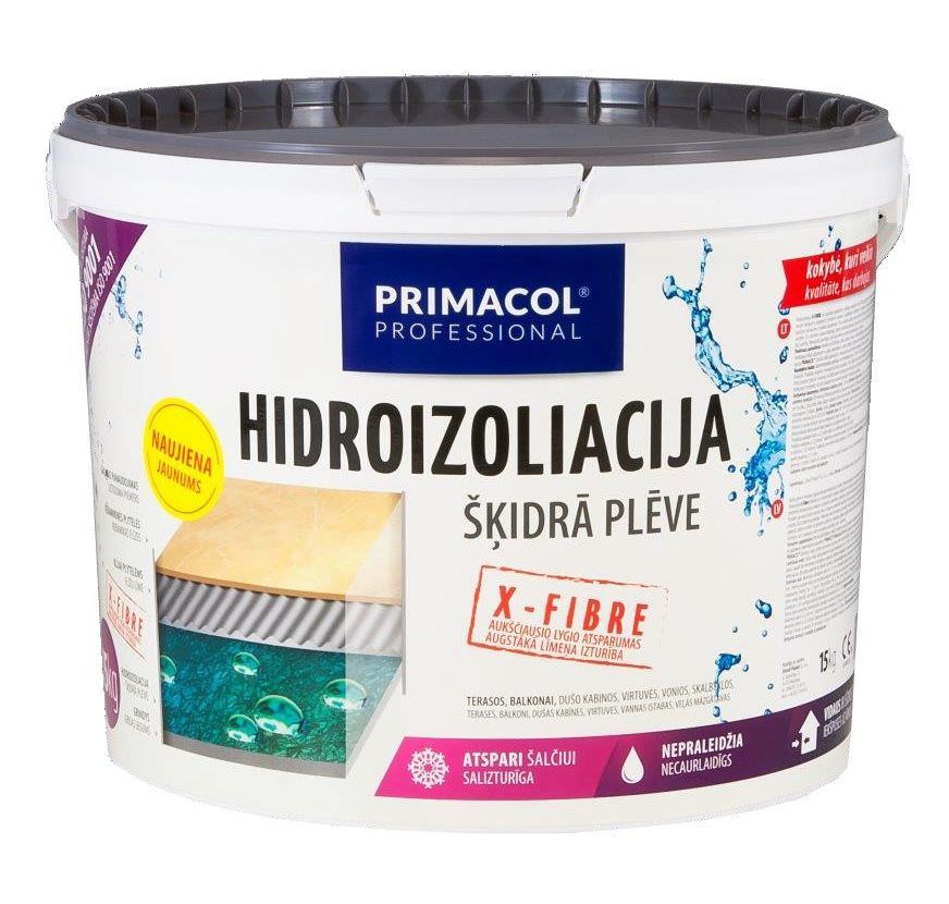 Hidroizoliacinė mastika PRIMACOL X-FIBRE, su mikro pluoštu, 15 kg