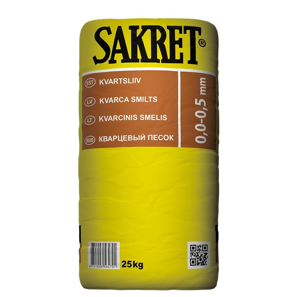 Kvarcinis smėlis SAKRET 0,0-0,5 mm, 25 kg