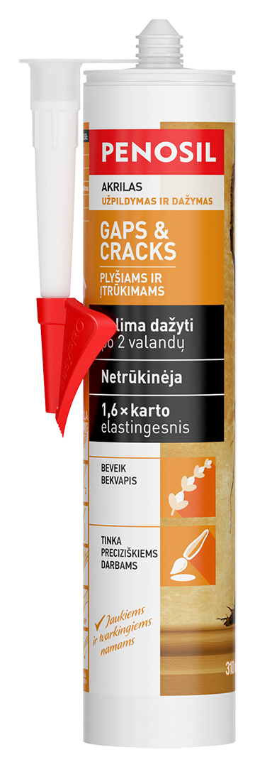 Elastingas akrilinis hermetikas PENOSIL GAPS & CRACKS, baltos sp., 310 ml