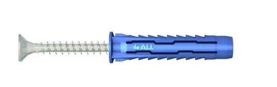 Universalūs nailoniniai kaiščiai 4ALL, 10 X 50 mm, su medsraigčiu, 25 vnt.