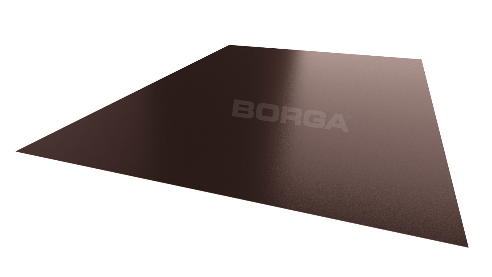 Skarda BORGA, lygi, 0,5 x 1250 x 2000 mm, rudos sp. RAL8019