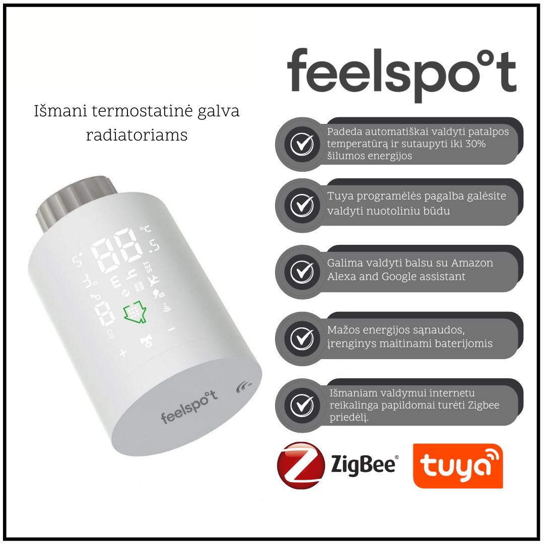 Termostatinė galva Feelspot TG22.09 Zigbee