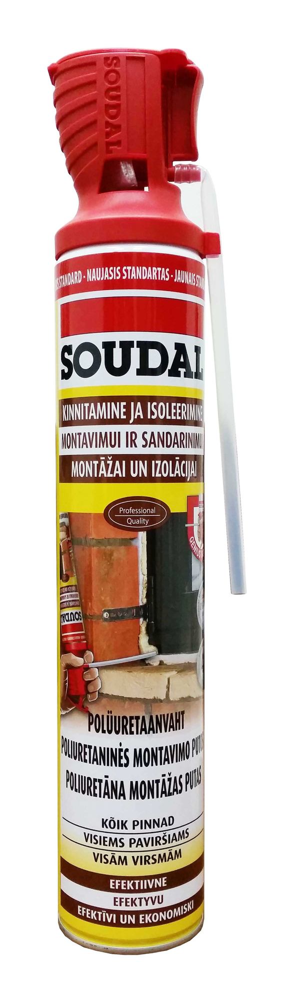 Šiaudelinės sandarinimo putos SOUDAL DIY PU FOAM 1K, 750 ml