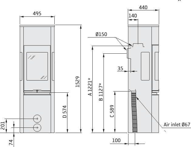 Krosnelė CONTURA 596G STYLE balta, aukštos durys su ketiniu viršumi (998172,998597,298886)