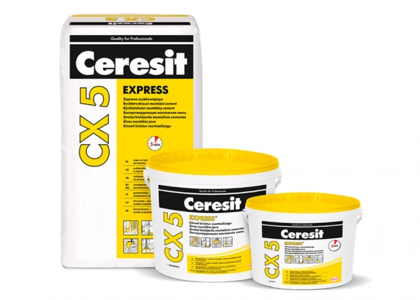 Cementas montažinis Ceresit CX 5 EXPRESS, greitai kietėjantis, 5-25kg