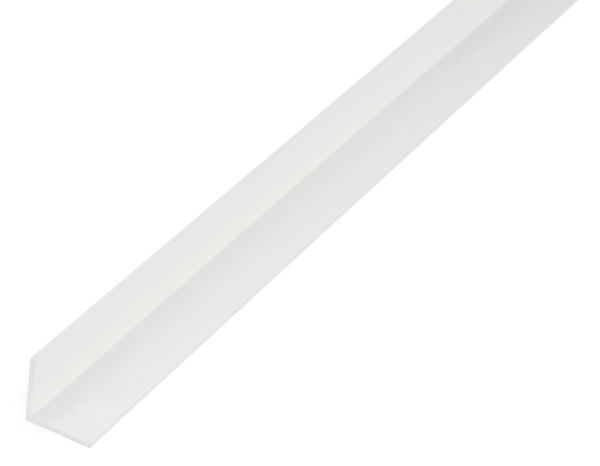 Plastikinis kampinis profiliuotis, baltos sp., 433451, 10 x 10 x 1,0 x 2600 mm