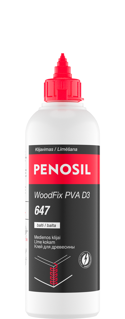 Medienos klijai PENOSIL Woodfix PVA D3 647, baltos sp., 500 ml