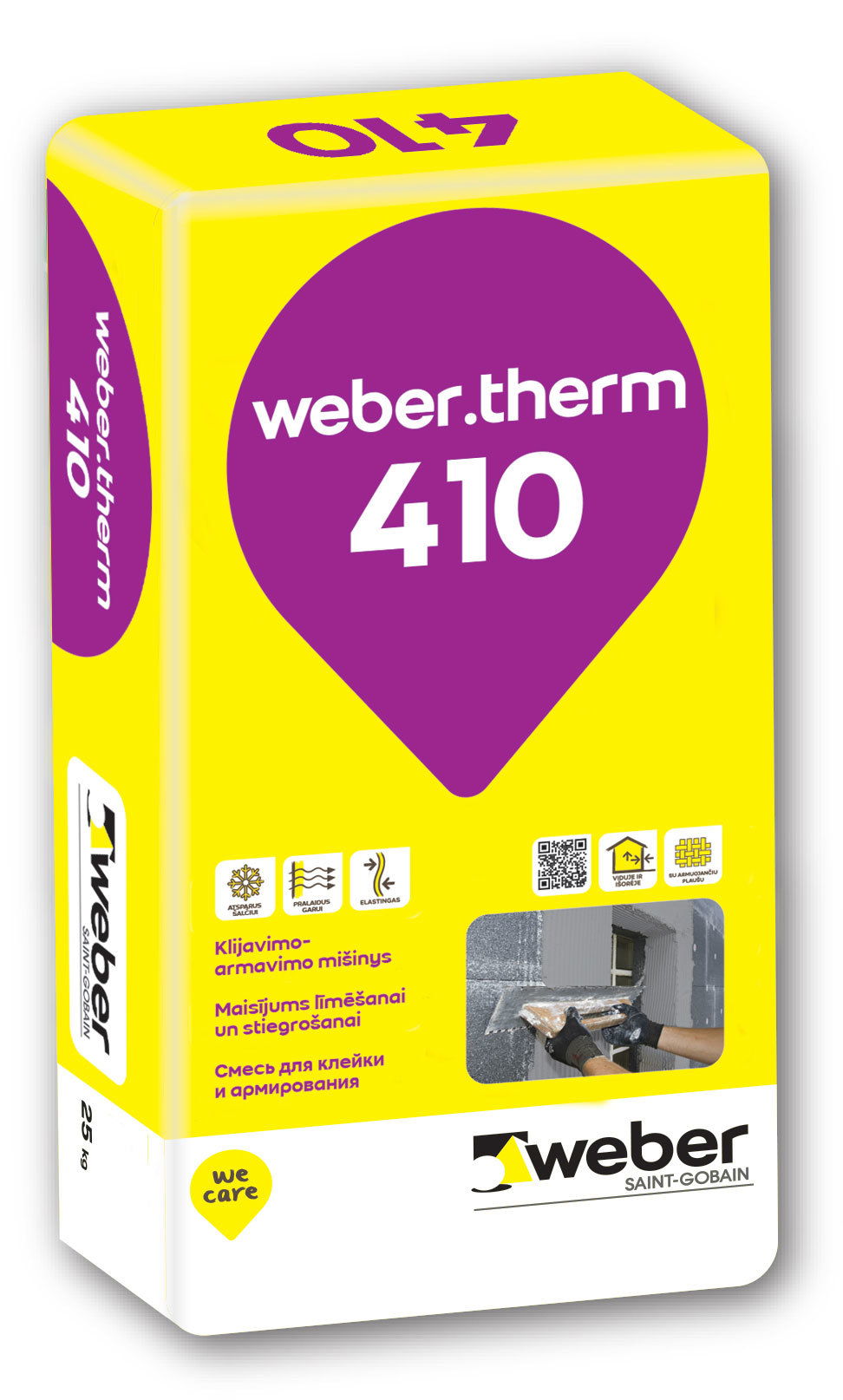 Klijavimo ir armavimo mišinys polistireno ir vatos plokštėms WEBER THERM 410, 25 kg