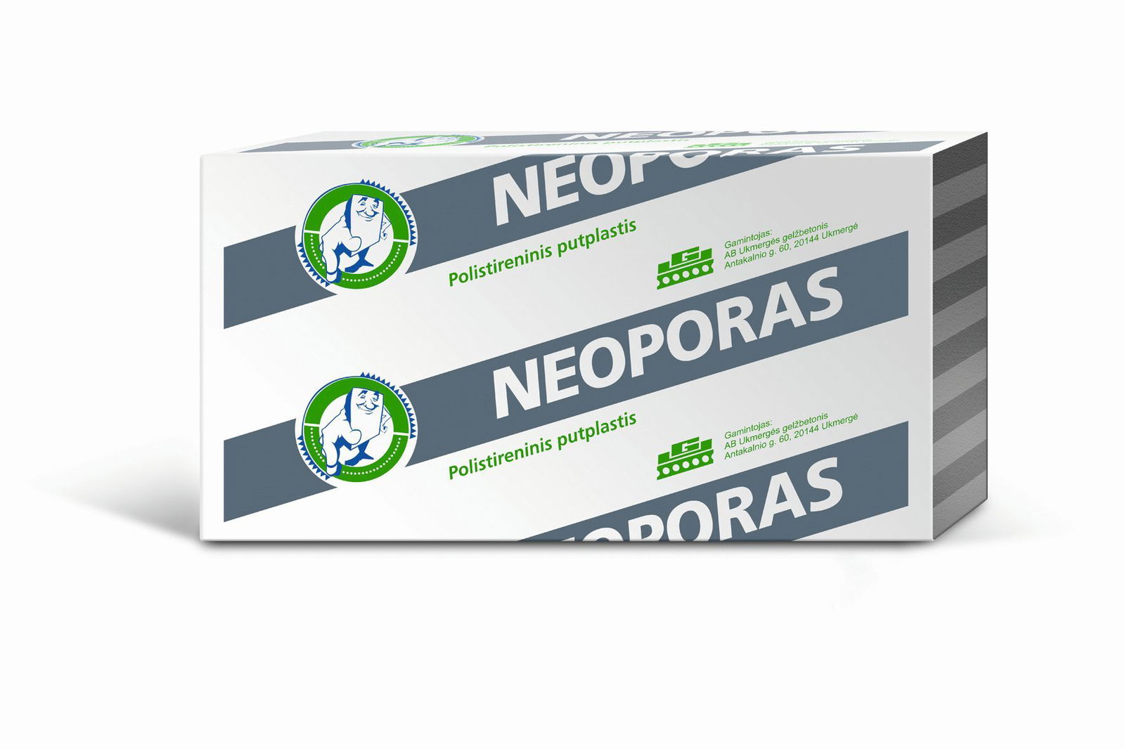 Polistireninio putplasčio plokštė NEOPORAS EPS70 frezuota, 150 x 500 x 1000 mm