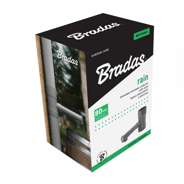 Lietaus vandens surinktuvas / gaudyklė su vožtuvu Bradas, 90mm, rudas
