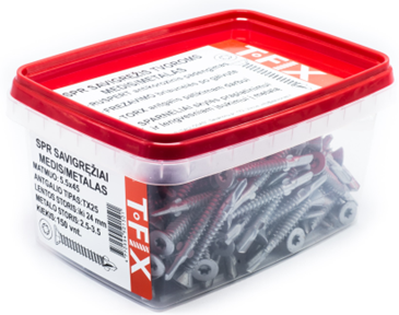 Savigręžiai tvoroms SPR, į medieną ir metalą, su sparneliais, TX, RUSPERT, 4,8x45, 200 vnt.