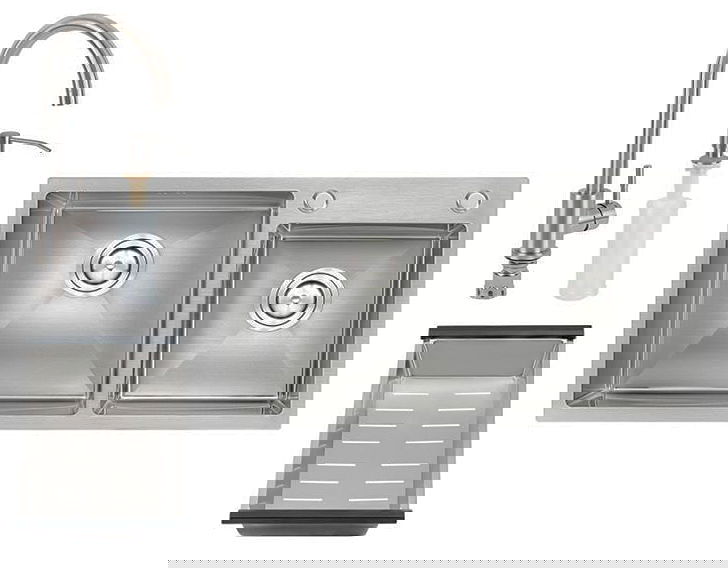 Nerūdijančio plieno plautuvė S7843H SATIN (virtuvės plautuvės komplektas)