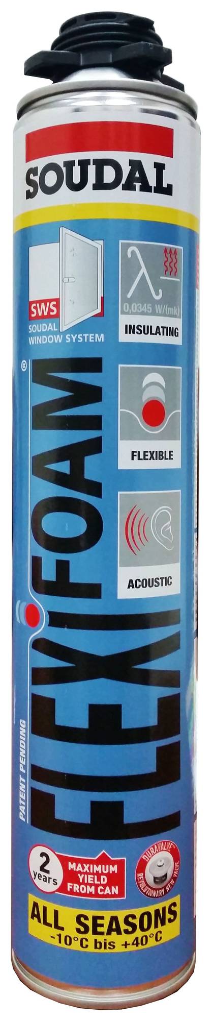 Elastingos izoliacinės putos SOUDAL FLEXIFOAM GUN, mėlynos sp., 750 ml