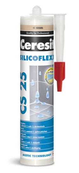 Sanitarinis silikoninis hermetikas CERESIT CS25, 39, pergamono sp., 280 ml