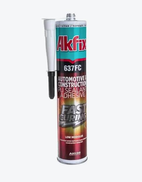 Greito stingimo statybinis sandariklis ir klijai AKFIX 637FC PU, juodos sp., 310 ml