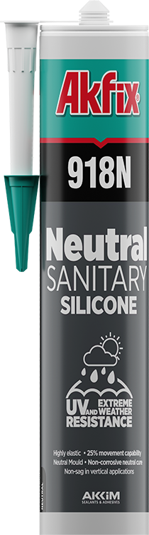 Neutralus Sanitarinis Silikonas AKFIX 918N, 280 ml