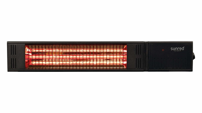 Sunred infraraudonųjų spindulių šildytuvas Fortuna Ultra, 1500W, sieninis, juodas