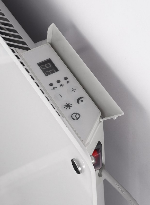 Stiklinis panelinis šildytuvas Mill Glass su WIFI, 1200W, juodas