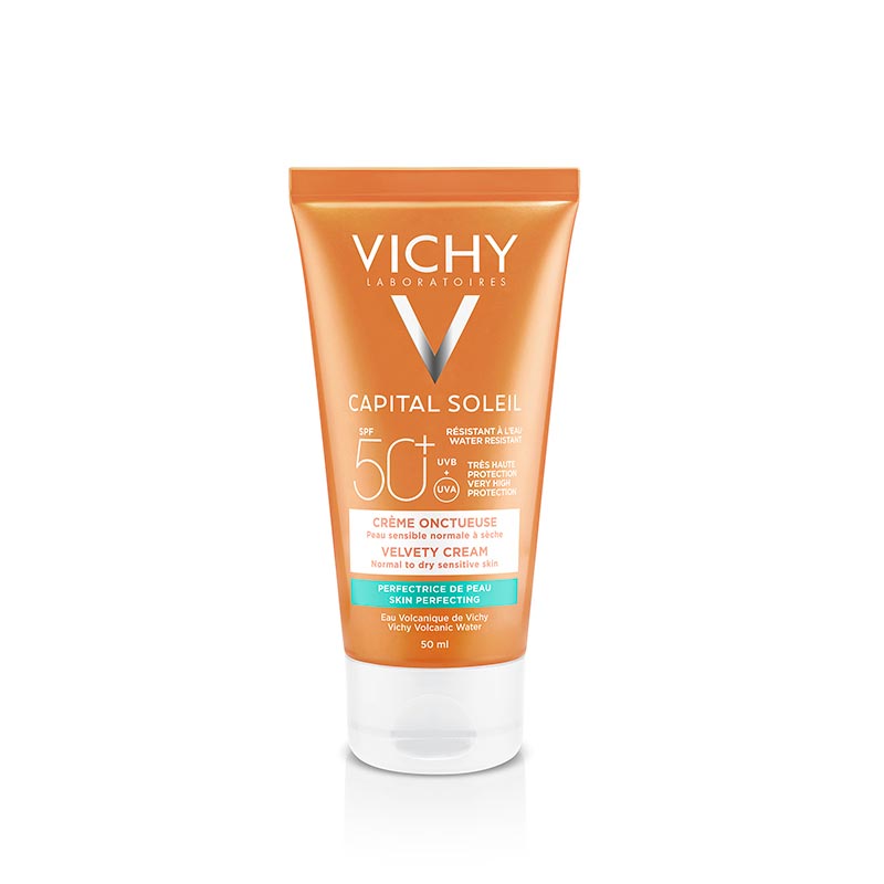 VICHY Capital Velvety SPF 50+ veido apsaugos nuo saulės kremas 50 ml