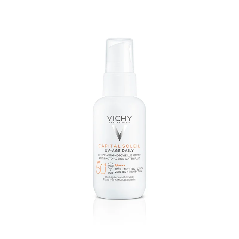 VICHY Capital Soleil UV-Age Daily SPF 50+ veido kremas nuo saulės nuo fotosenėjimo 40 ml