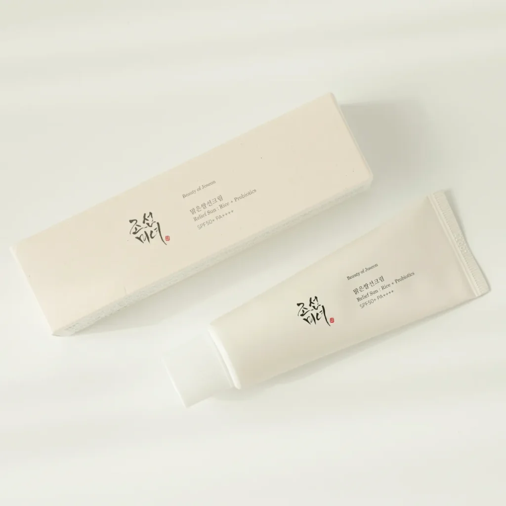 BEAUTY OF JOSEON Relief Sun Rice Probiotics SPF50+/PA++++ – apsauginis kremas nuo saulės su ryžių ekstraktu