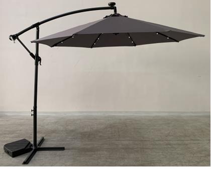 Lauko skėtis Chicagum LED, ø 2.7 m, tamsiai pilkas