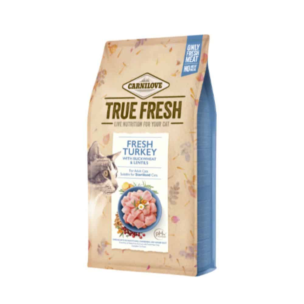 Carnilove True Fresh Cat Fresh Turkey begrūdis sausas maistas katėms su kalakutiena - Produkto Svoris 340g