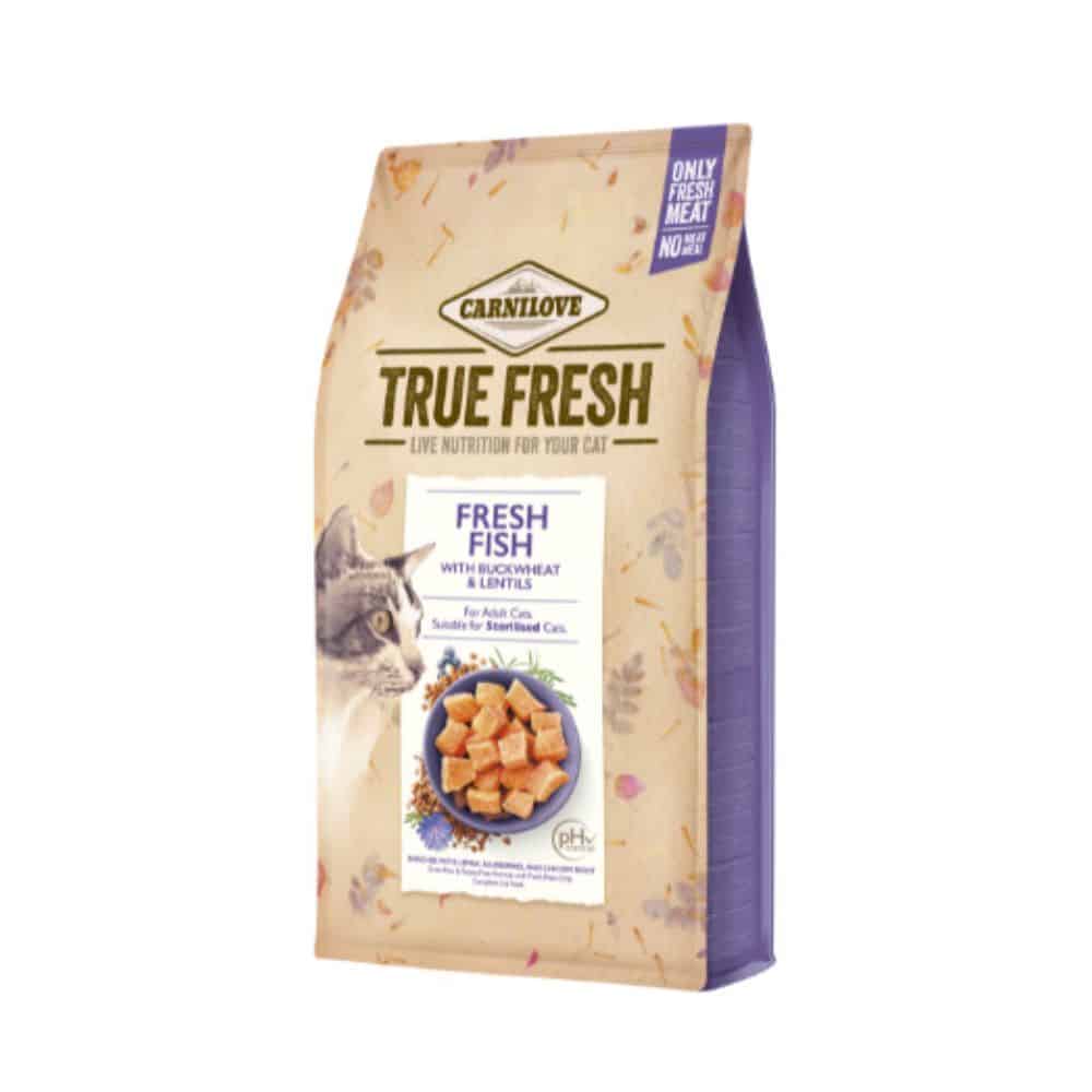 Carnilove True Fresh Cat Fresh Fish begrūdis sausas maistas katėms su žuvimi - Produkto Svoris 340g