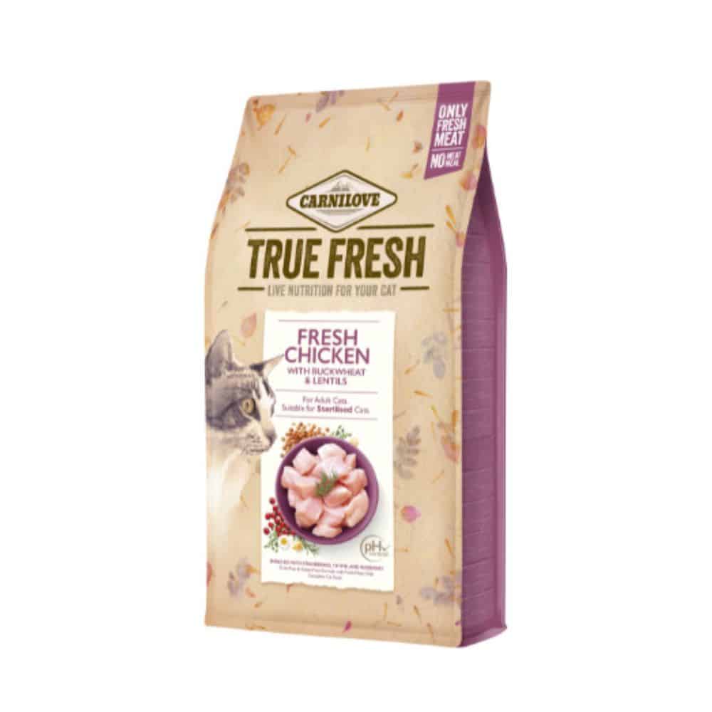 Carnilove True Fresh Cat Fresh Chicken begrūdis sausas maistas katėms su vištiena - Produkto Svoris 340g